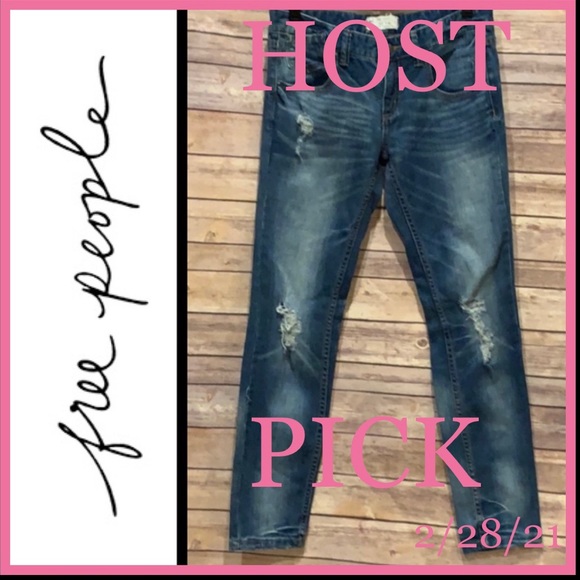 FREE PEOPLE DISTRESSED BOYFRIEND JEAN - Picture 12 of 12